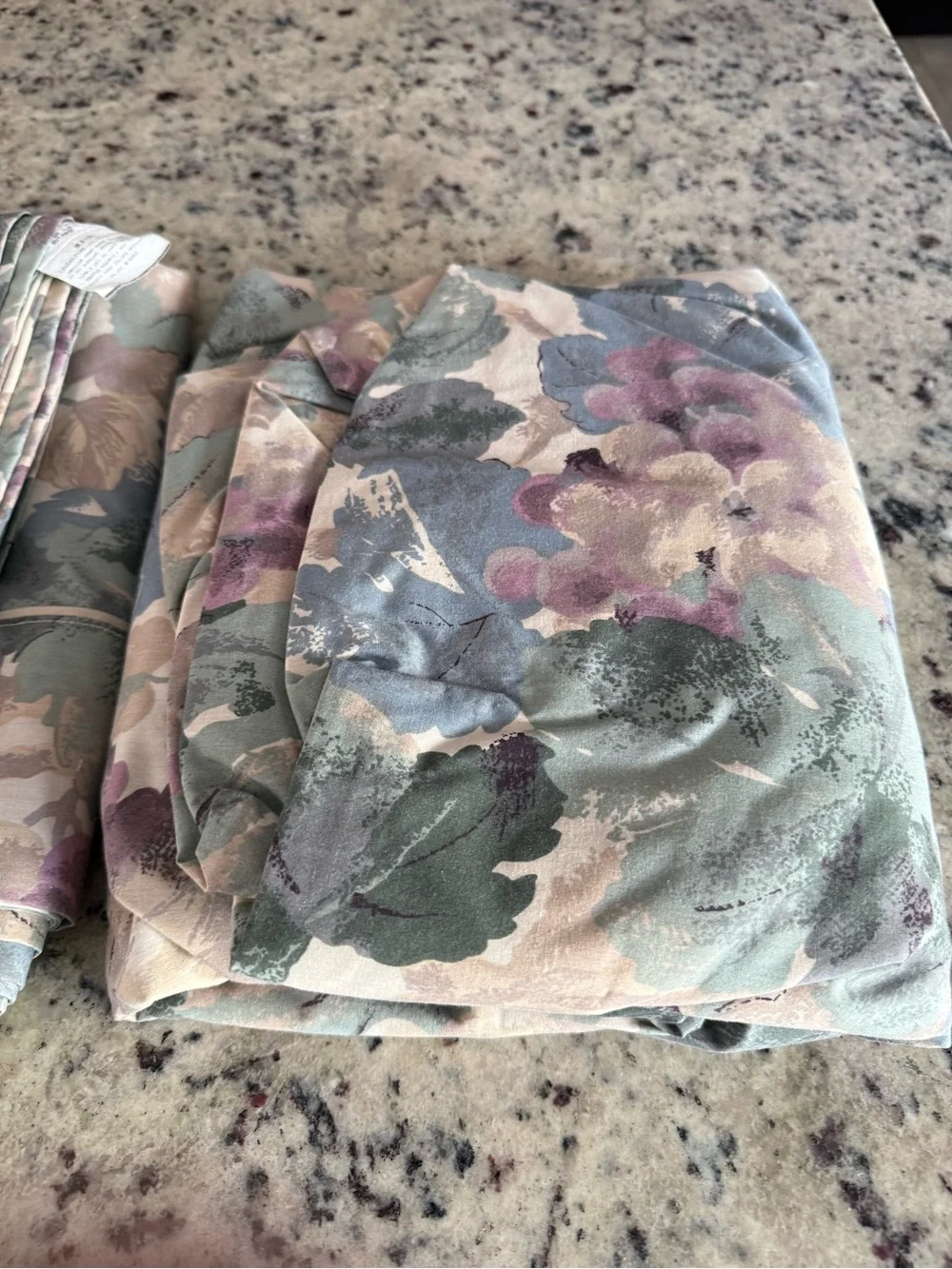 Crown Craft Floral Cotton Blend Sheet Set in Sage and Lavender